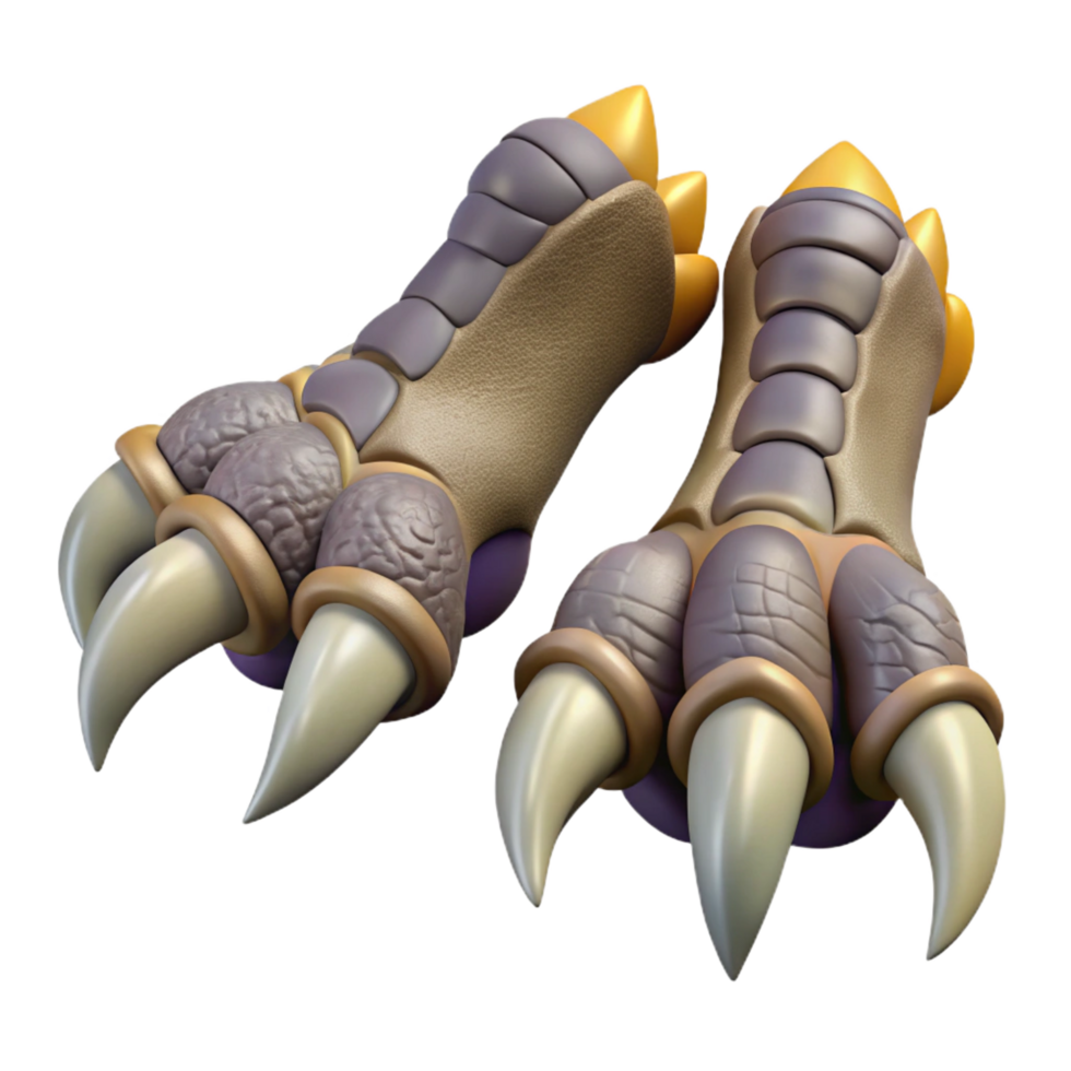 beautiful modern A pair of clawed dragon feet, scales and talons genuine png