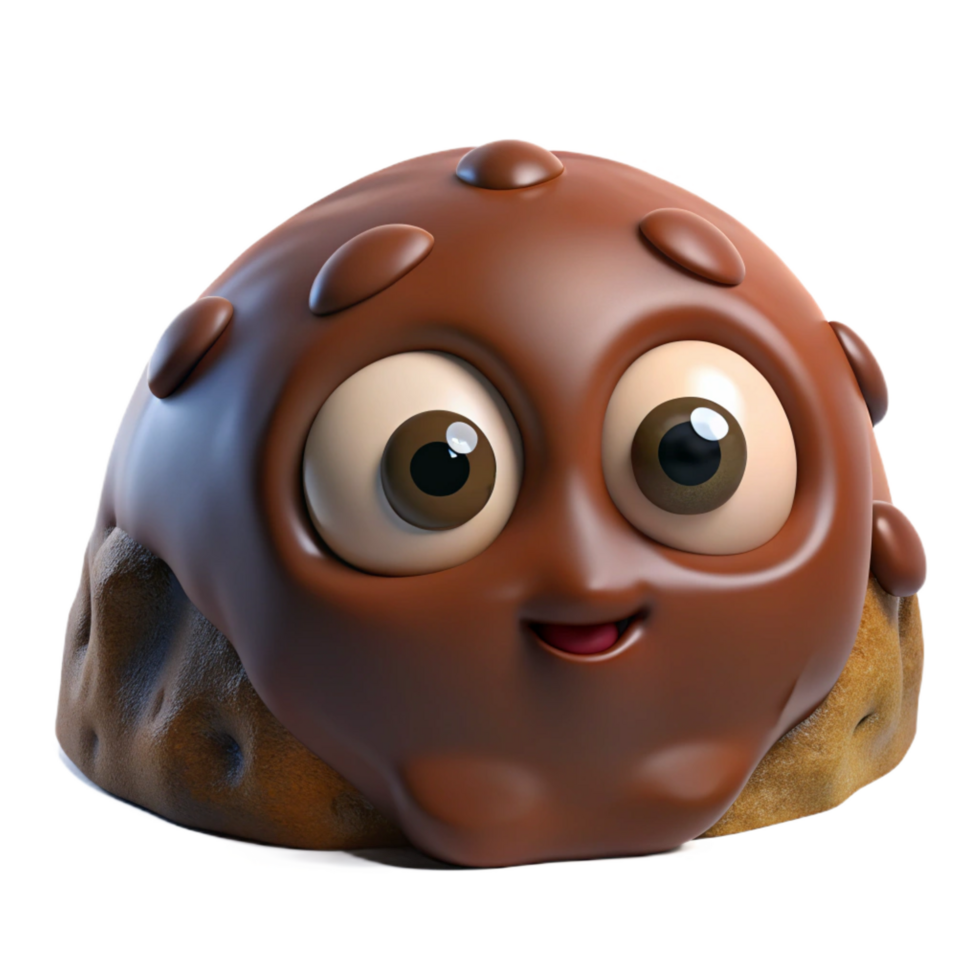 magnificent contemporary A curious brownie, peeking from behind a rock, wide eyes, authentic png