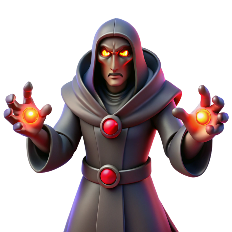 vibrant traditional A powerful warlock, summoning dark energy, eyes glowing red, premium png