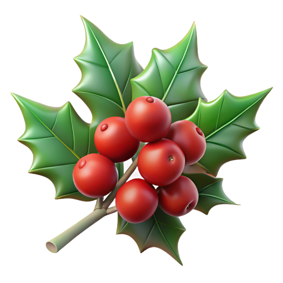 magnificent minimalist Branch of holly with berries exclusive png