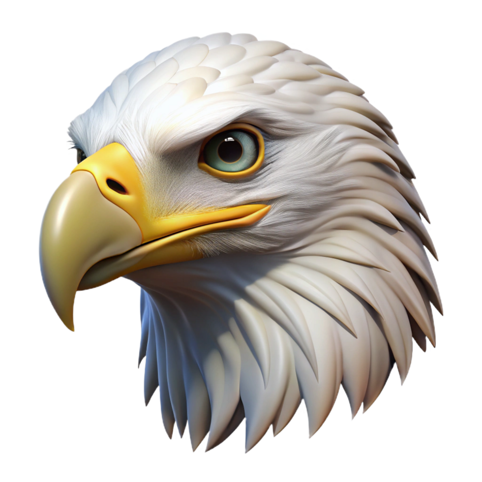 serene artistic A majestic eagle head with sharp beak, genuine png