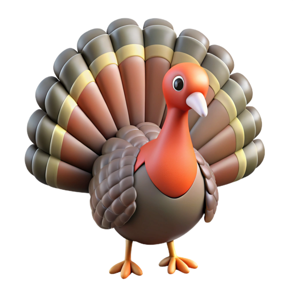 impressive modern A turkey with its feathers fanned out original png