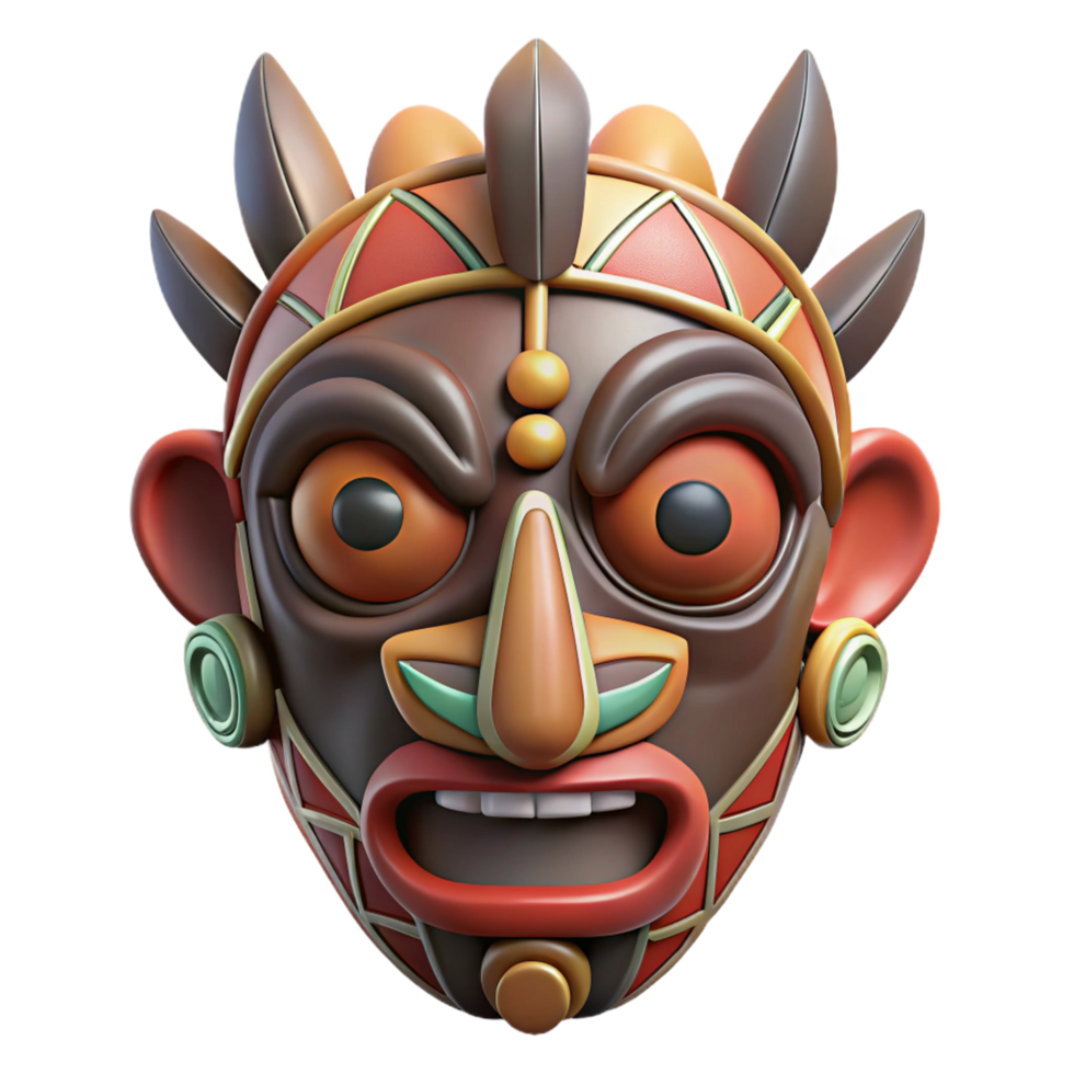 elegant modern A detailed, intricate, tribal mask authentic png