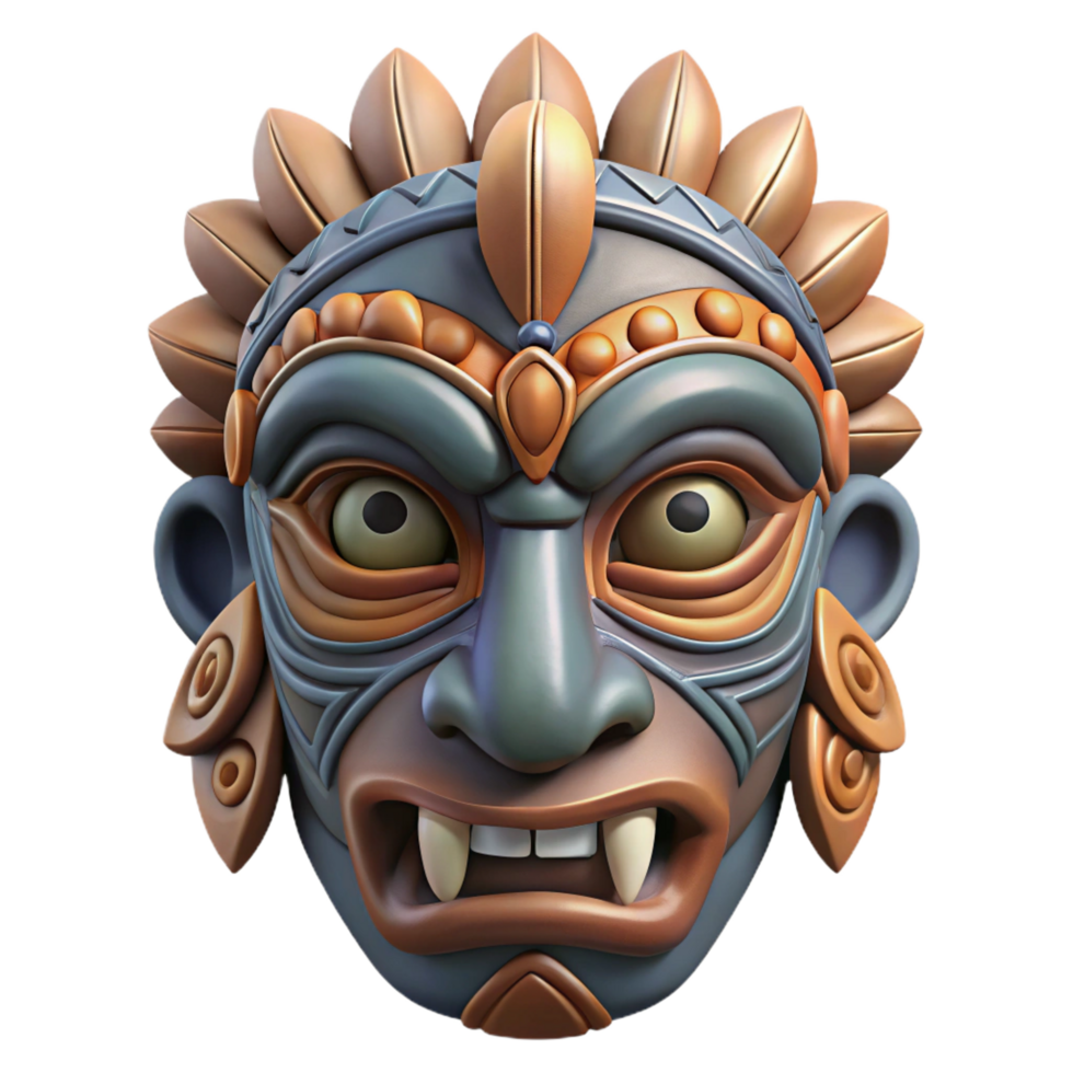 magnificent minimalist A detailed, intricate, tribal mask high resolution png