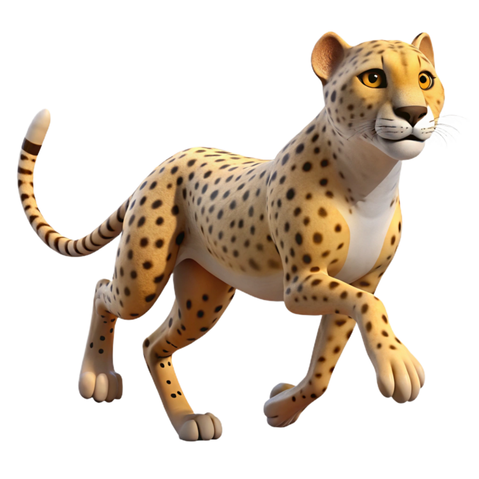 extraordinary rustic A running cheetah, full body, premium png