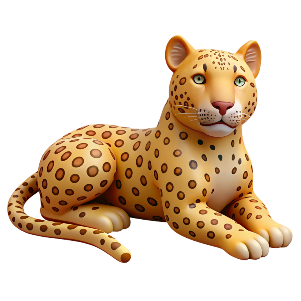 extraordinary contemporary A lounging leopard with spotted fur premium png