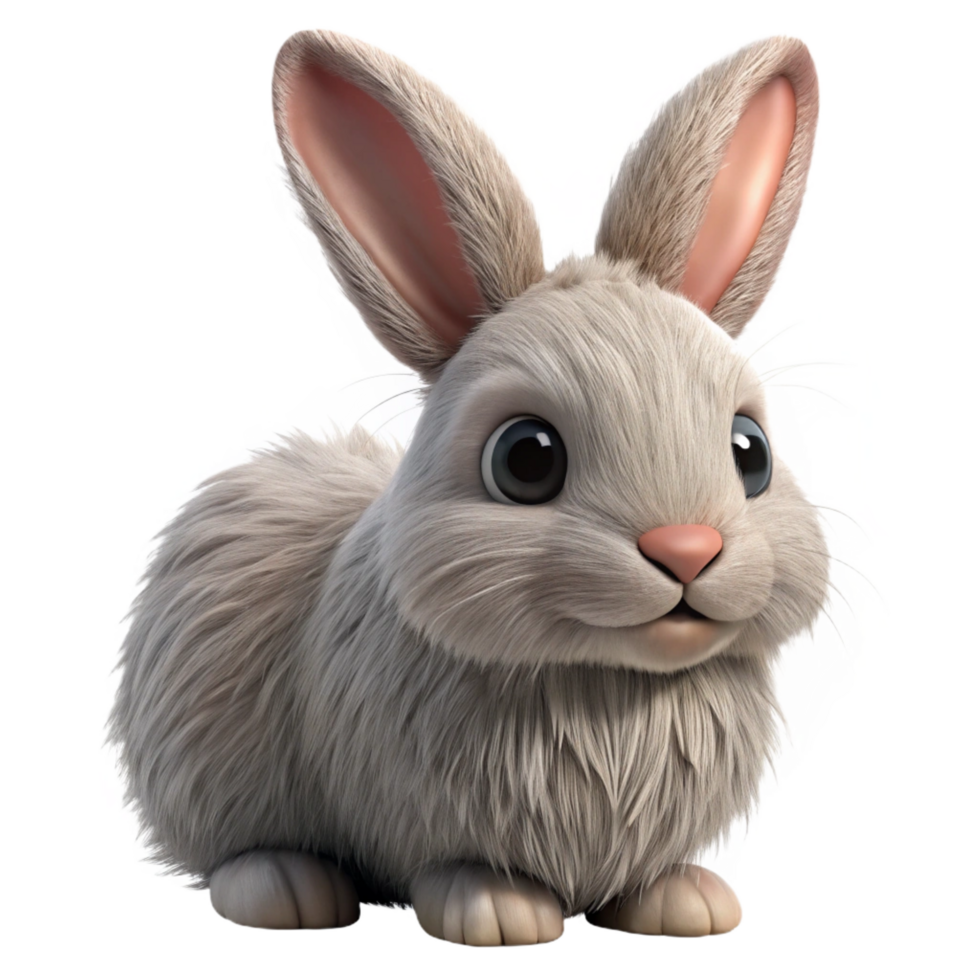 beautiful classic A fluffy rabbit with long ears exclusive png
