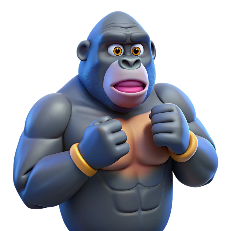 stunning vintage A gorilla beating its chest professional png