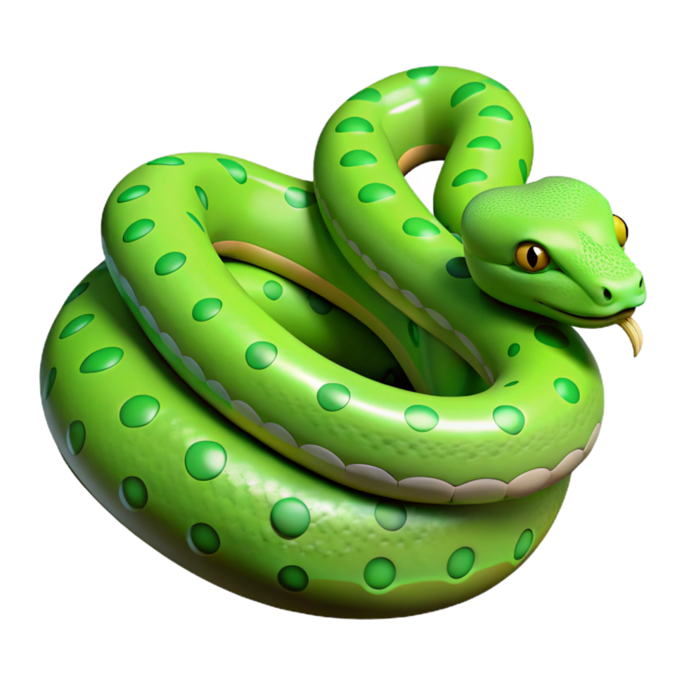 elegant classic A slithering green tree python, authentic png
