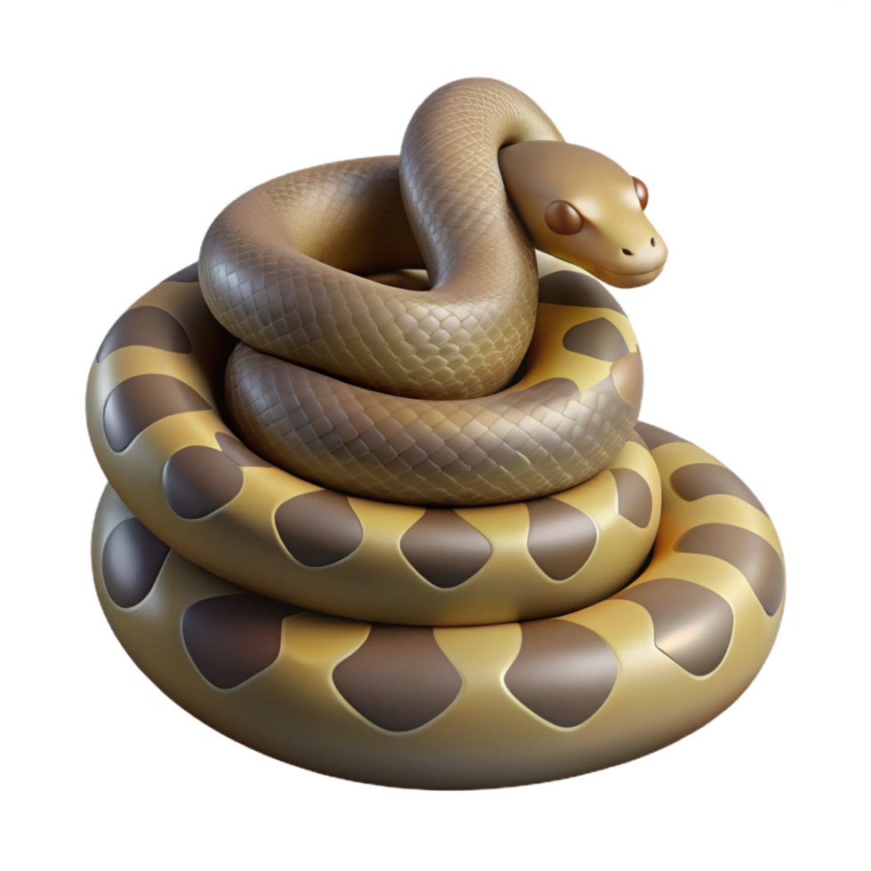 serene classic A coiled python, genuine png