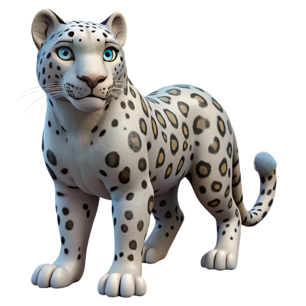 wonderful modern A snow leopard with its spotted coat original png