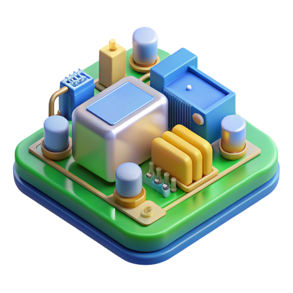 beautiful traditional Circuit board with components original png