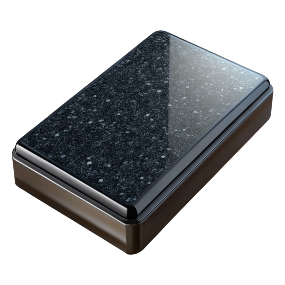wonderful vintage Granite countertop slab, polished, black, genuine png