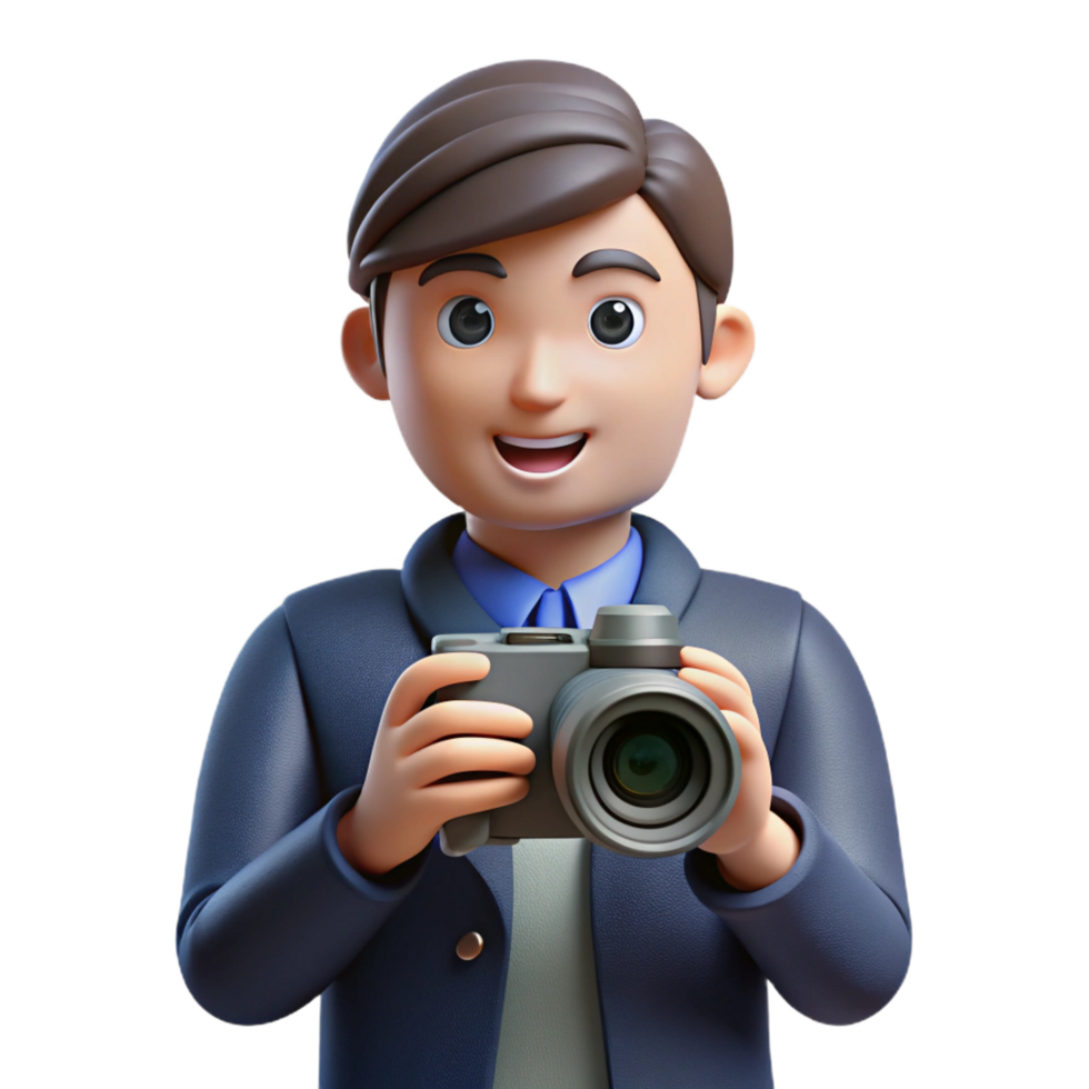 beautiful modern Professional photographer holding a camera, original png