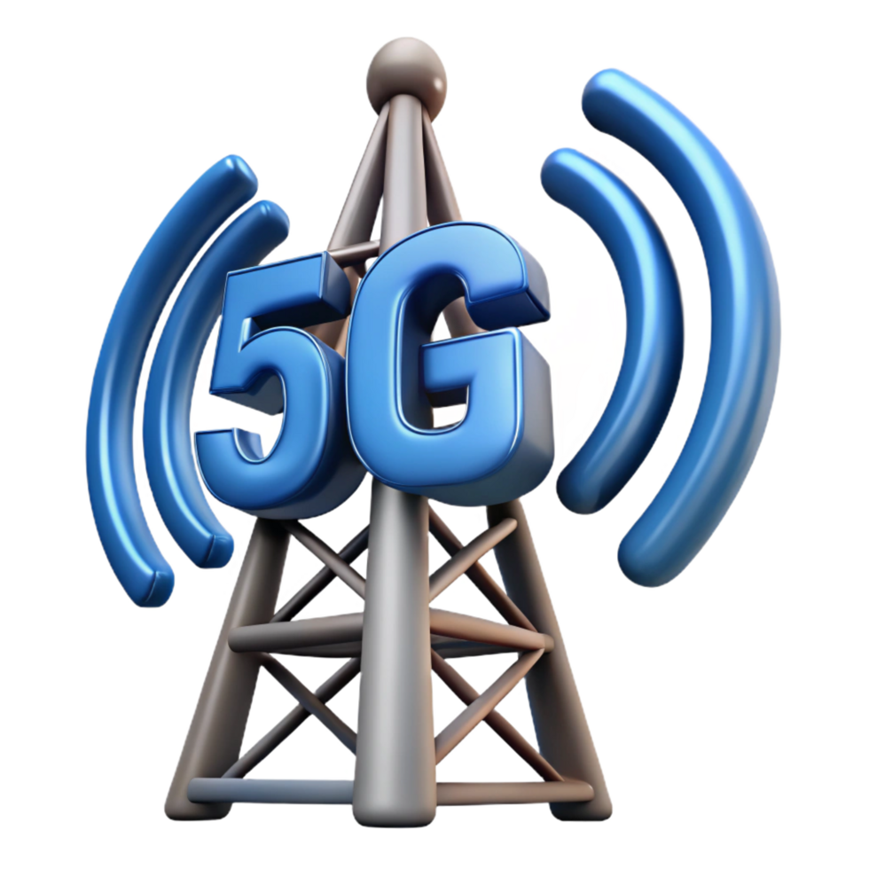 wonderful minimalist 5G network tower transmitting signal original png