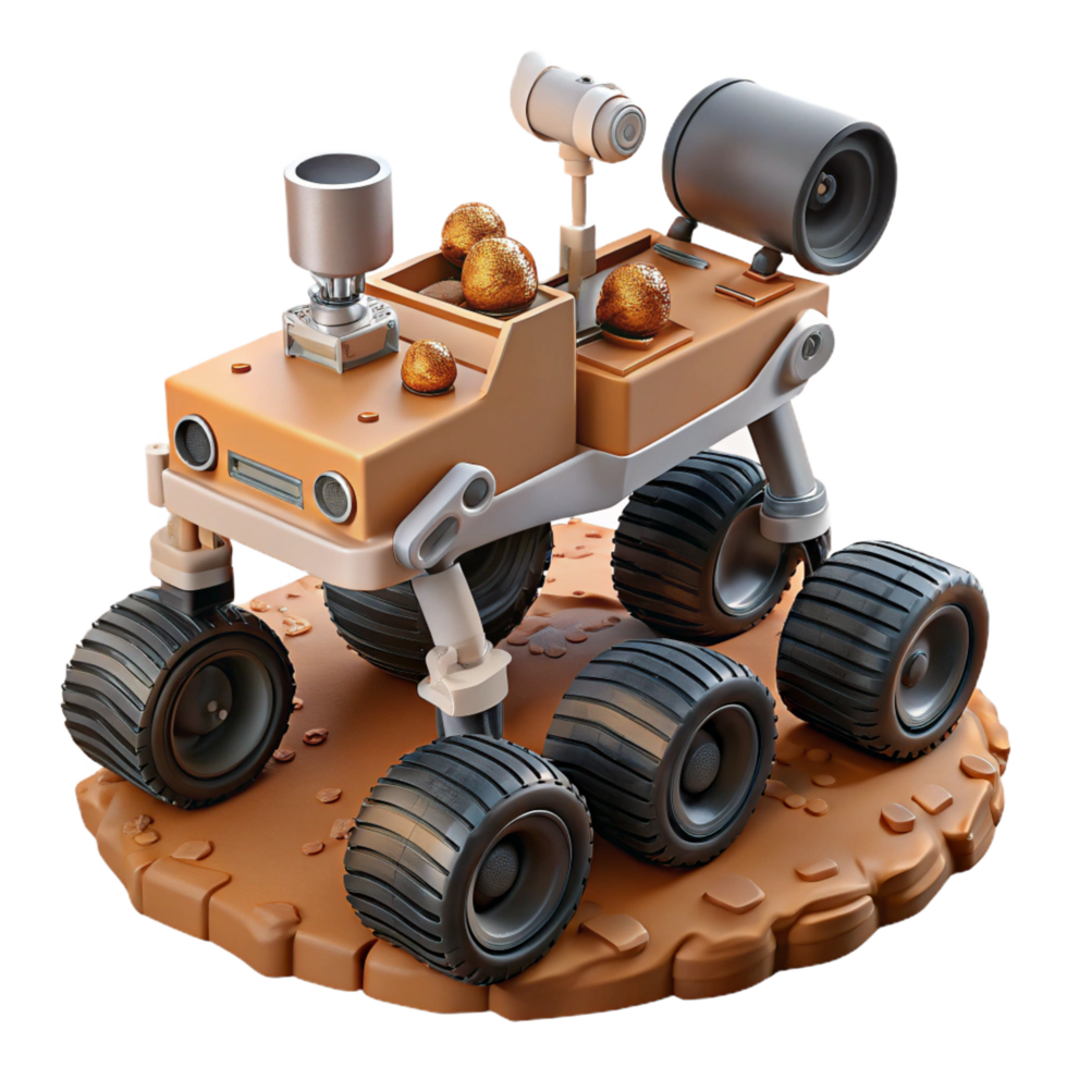 stunning contemporary Mars rover exploring the surface of Mars exclusive png