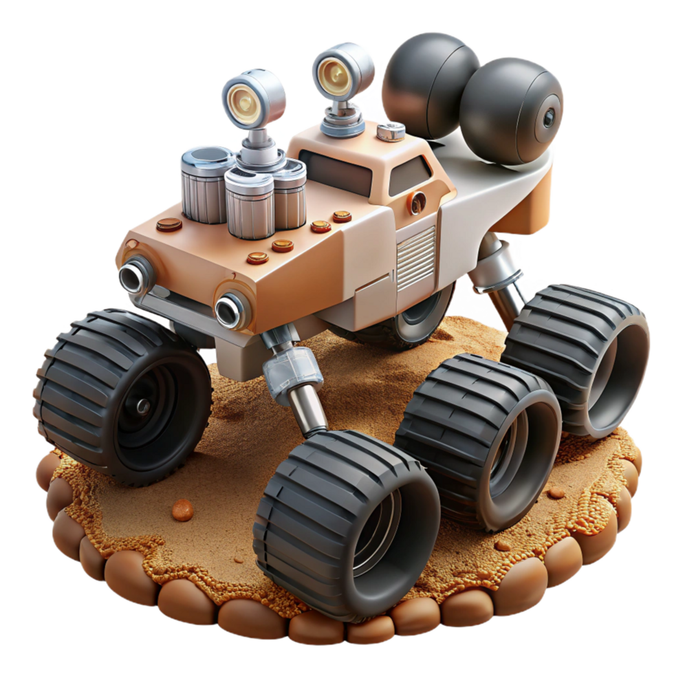 dramatic minimalist Mars rover exploring the surface of Mars premium png