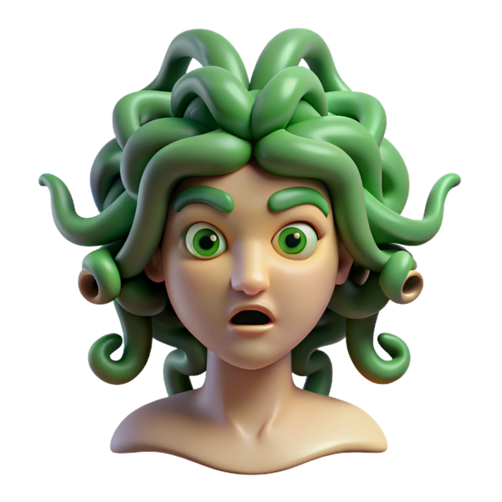wonderful rustic Medusa, Gorgon, serpentine hair, terrifying gaze, exclusive png