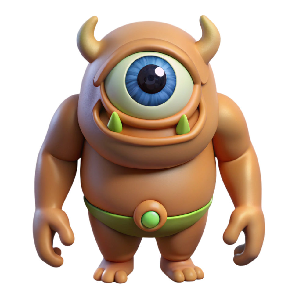 impressive artistic Cyclops, one-eyed giant, fierce expression high quality png