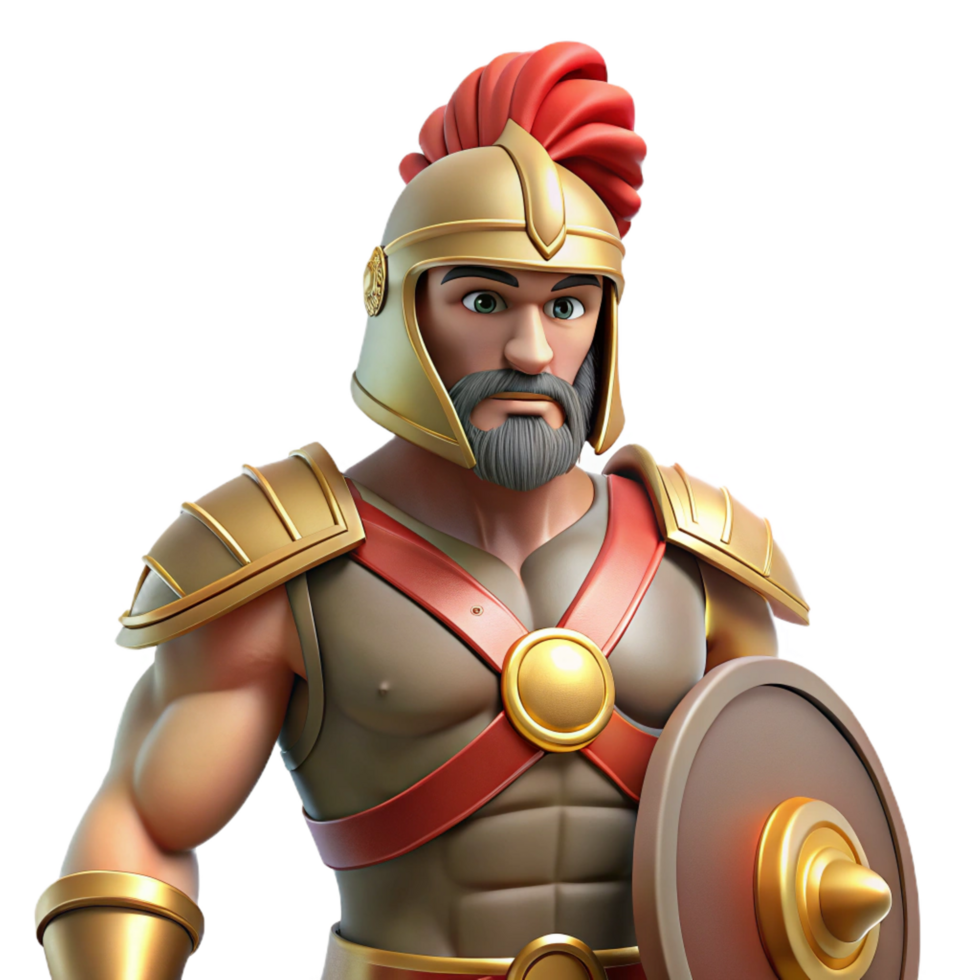 vibrant vintage Ares, Greek god of war, in battle armor high quality png