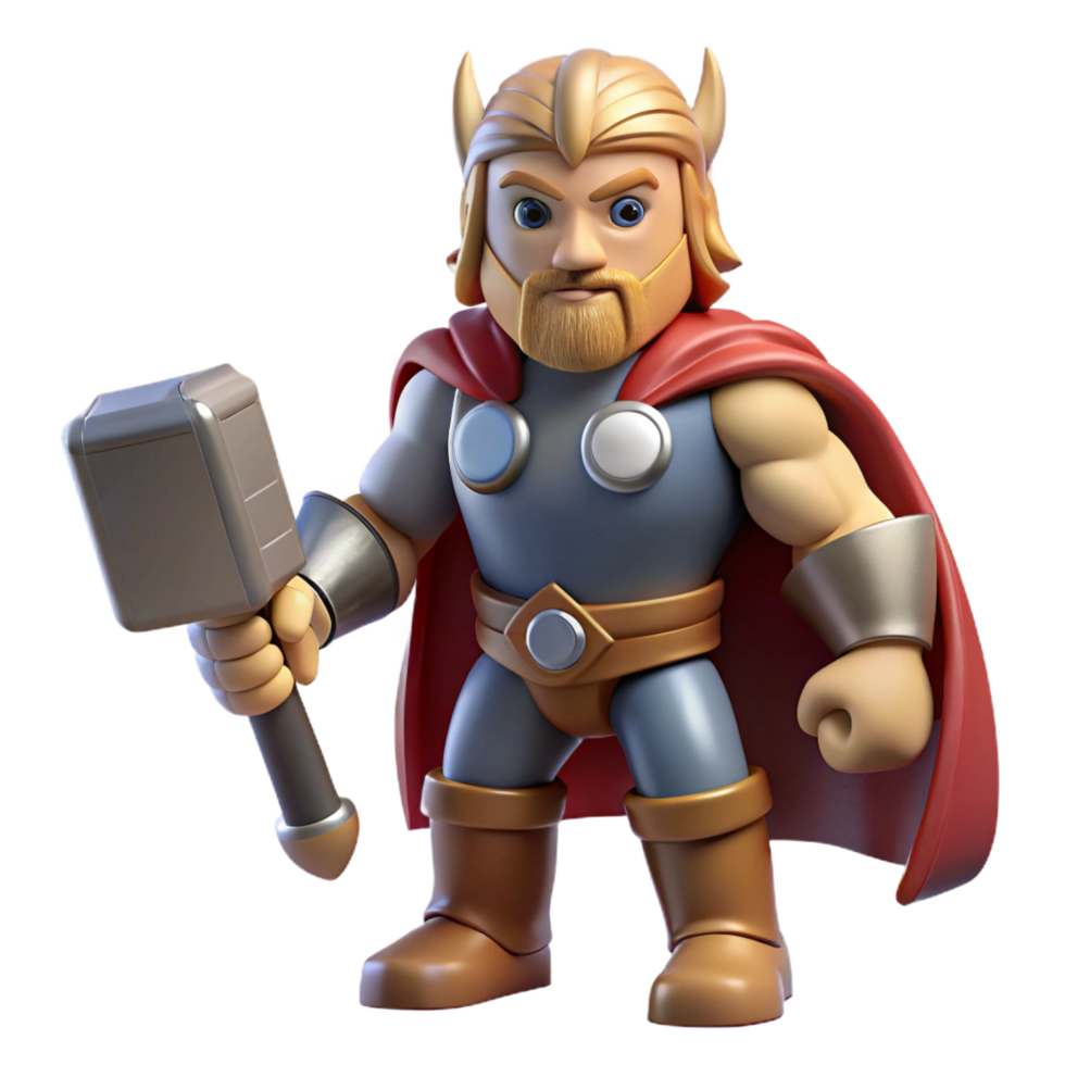 elegant vintage Thor, Norse god of thunder, with Mjolnir exclusive png