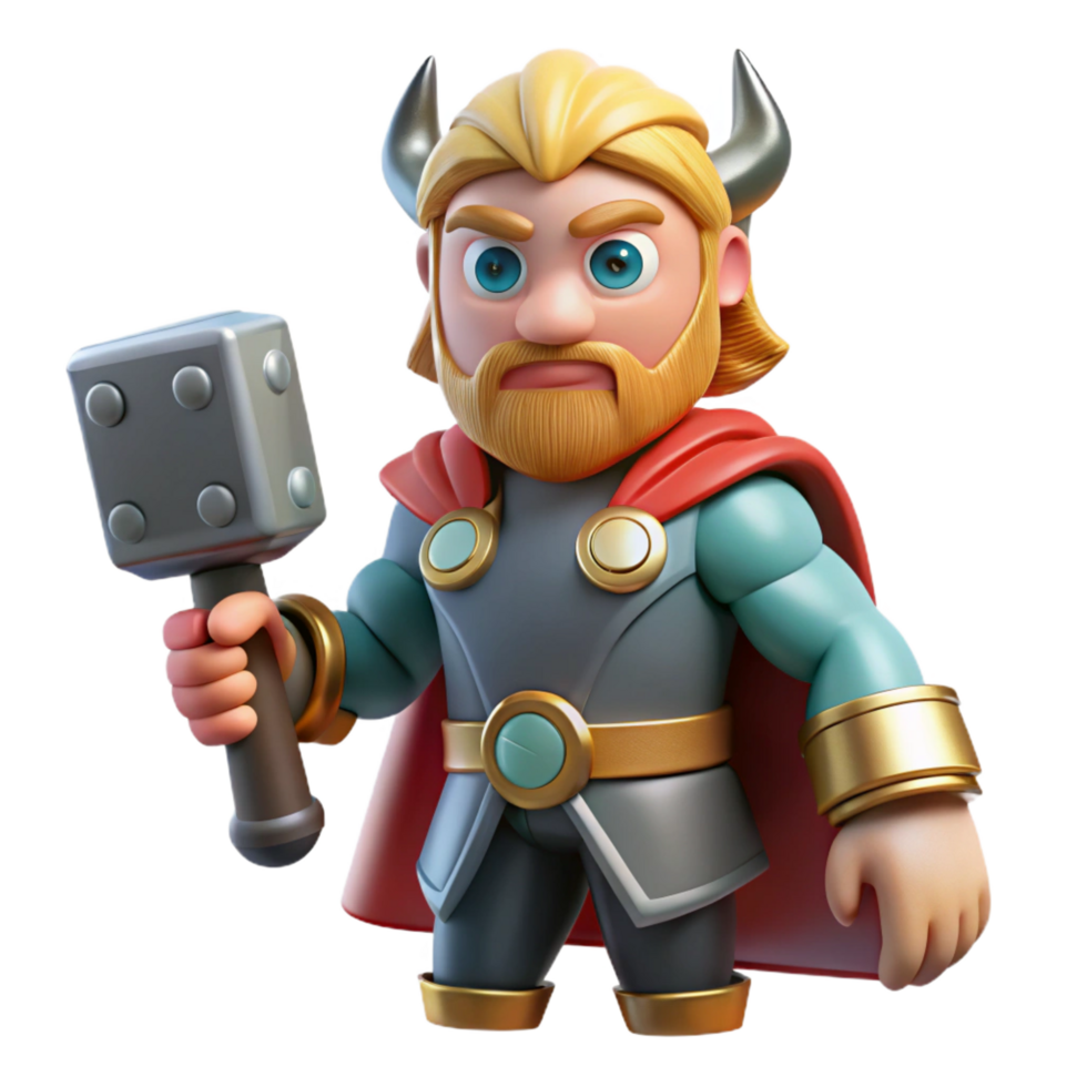 extraordinary vintage Thor Norse god of thunder with Mjolnir 4K