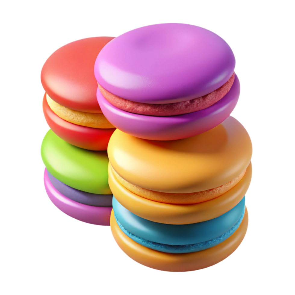 beautiful vintage A stack of colorful macarons premium png