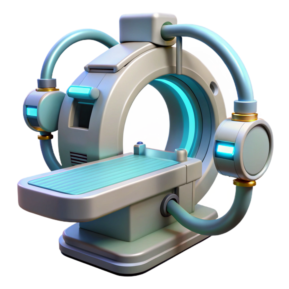 wonderful classic Advanced medical scanner with flexible robotic arms and glowing probes exclusive png