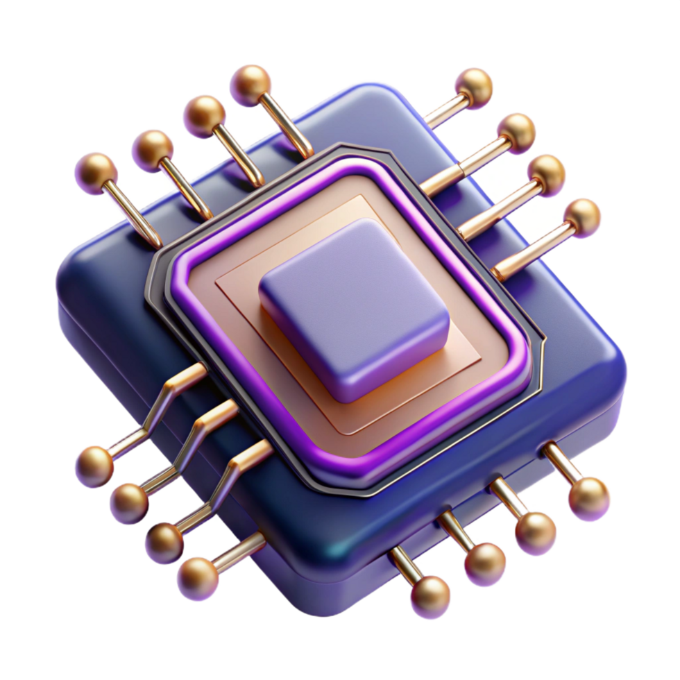 dramatic creative Futuristic data chip with intricate circuitry and glowing nodes authentic png