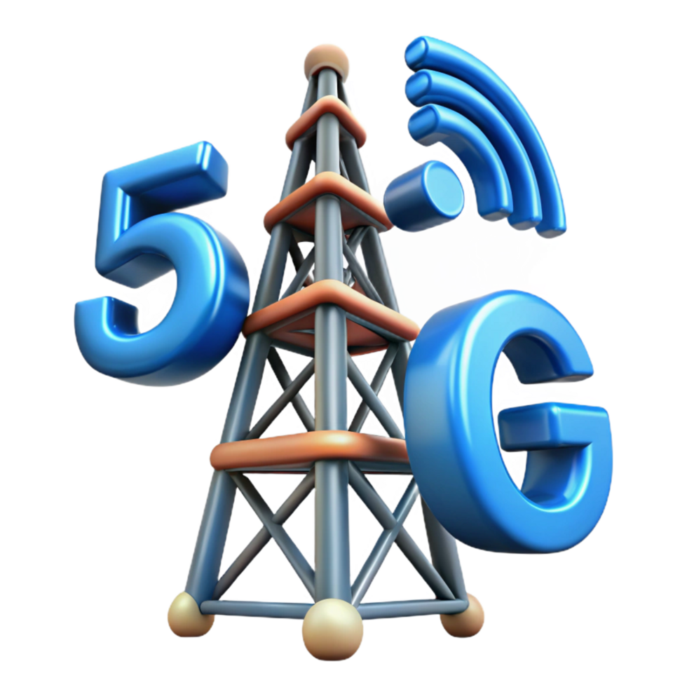 magnificent contemporary 5G network tower transmitting data authentic png