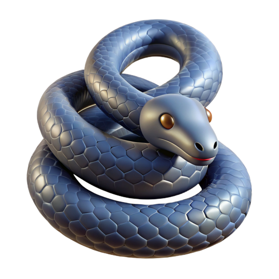magnificent traditional Slithery snake, coiled, authentic png
