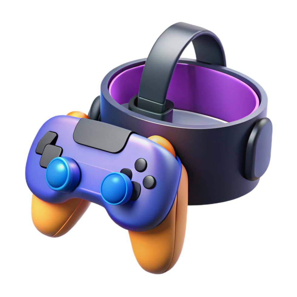 impressive abstract VR headset with controllers high quality png