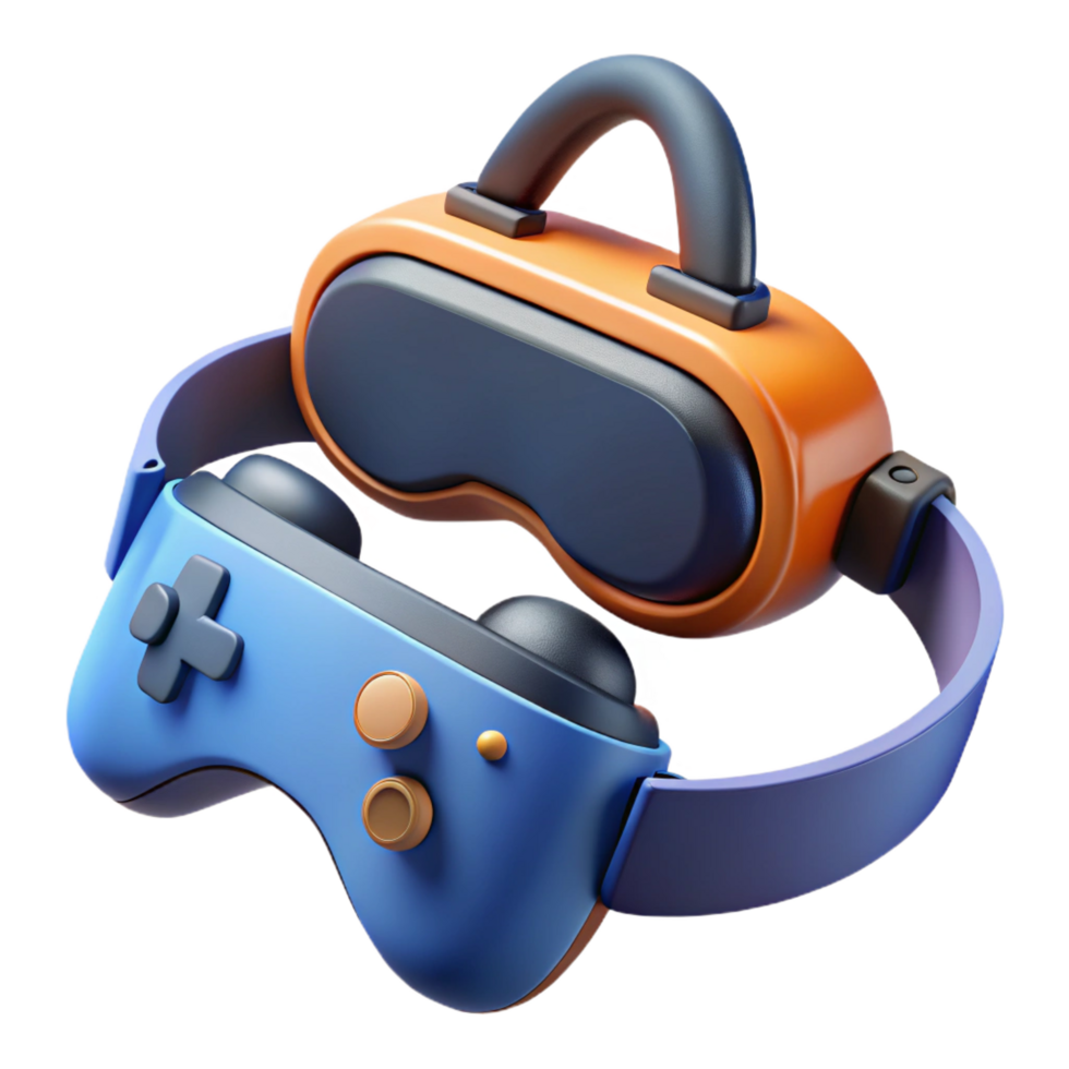 elegant rustic VR headset with controllers high resolution png