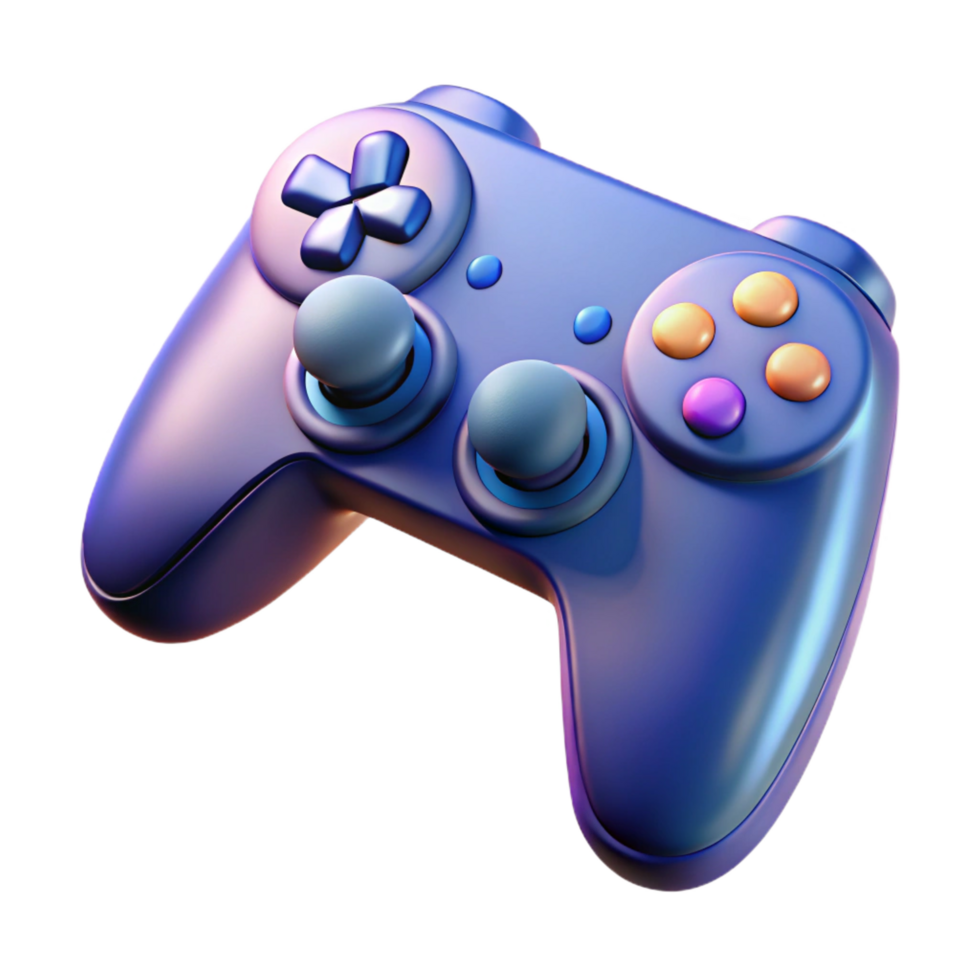 serene modern Gaming controller with analog sticks detailed png