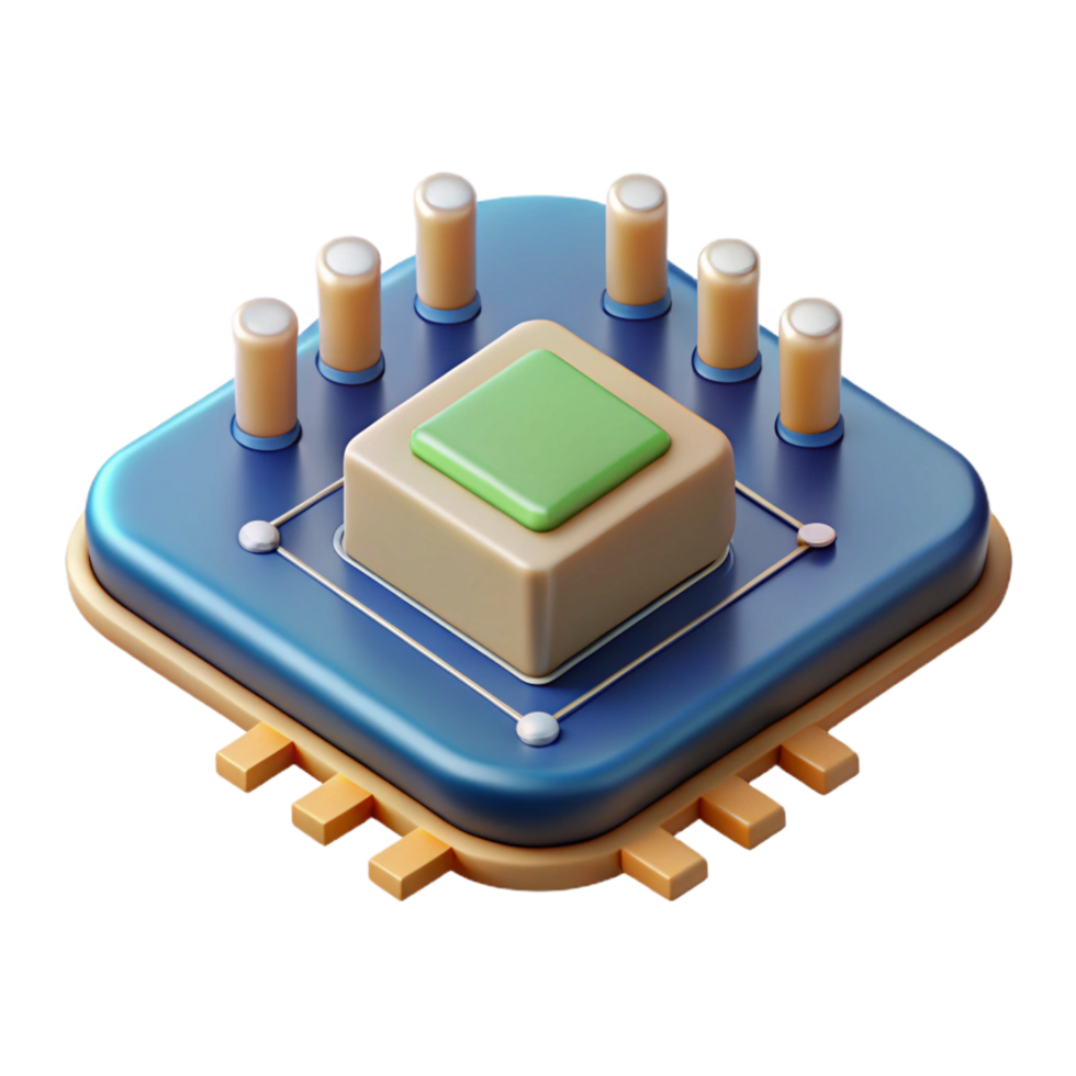 serene modern Circuit board with microchips original png