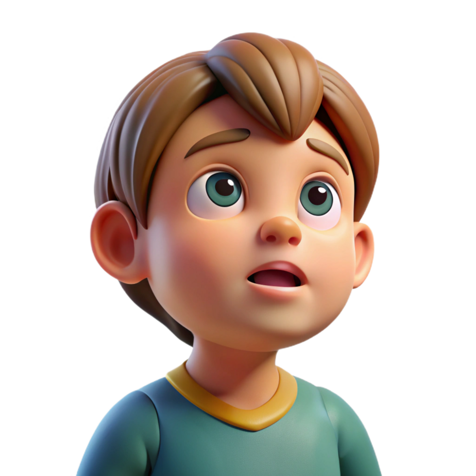 elegant rustic Pensive child, looking up, original png