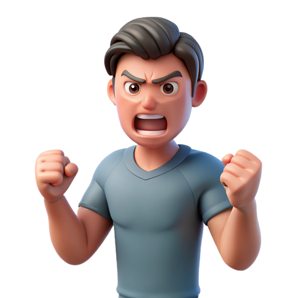 stunning modern Angry man, clenched fists, genuine png