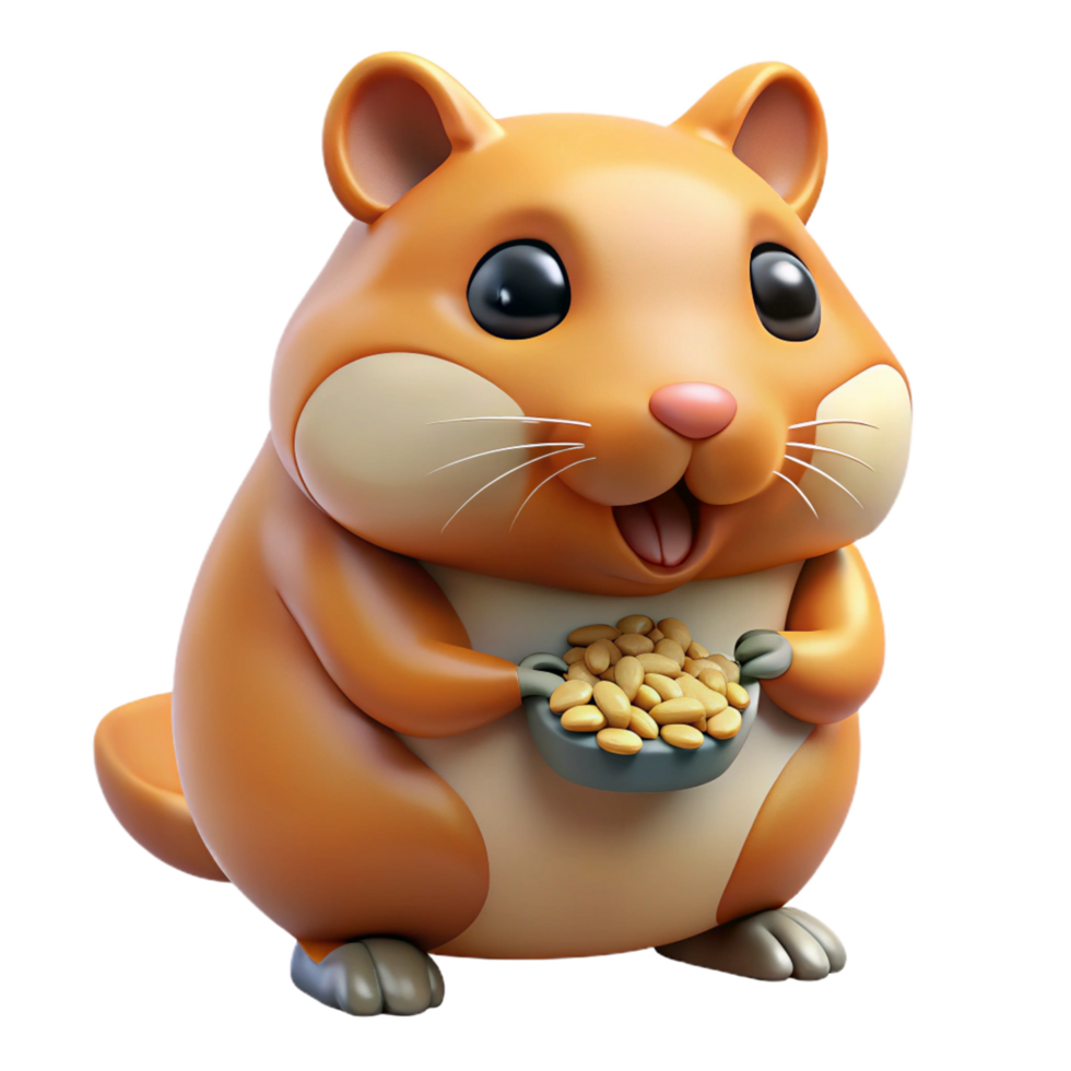 elegant traditional Cute hamster, eating seeds, detailed png