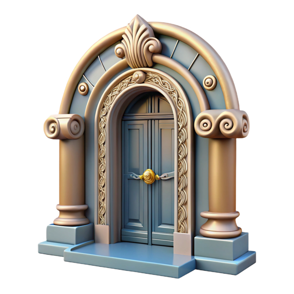 magnificent classic Art Deco doorway, ornate carvings original png