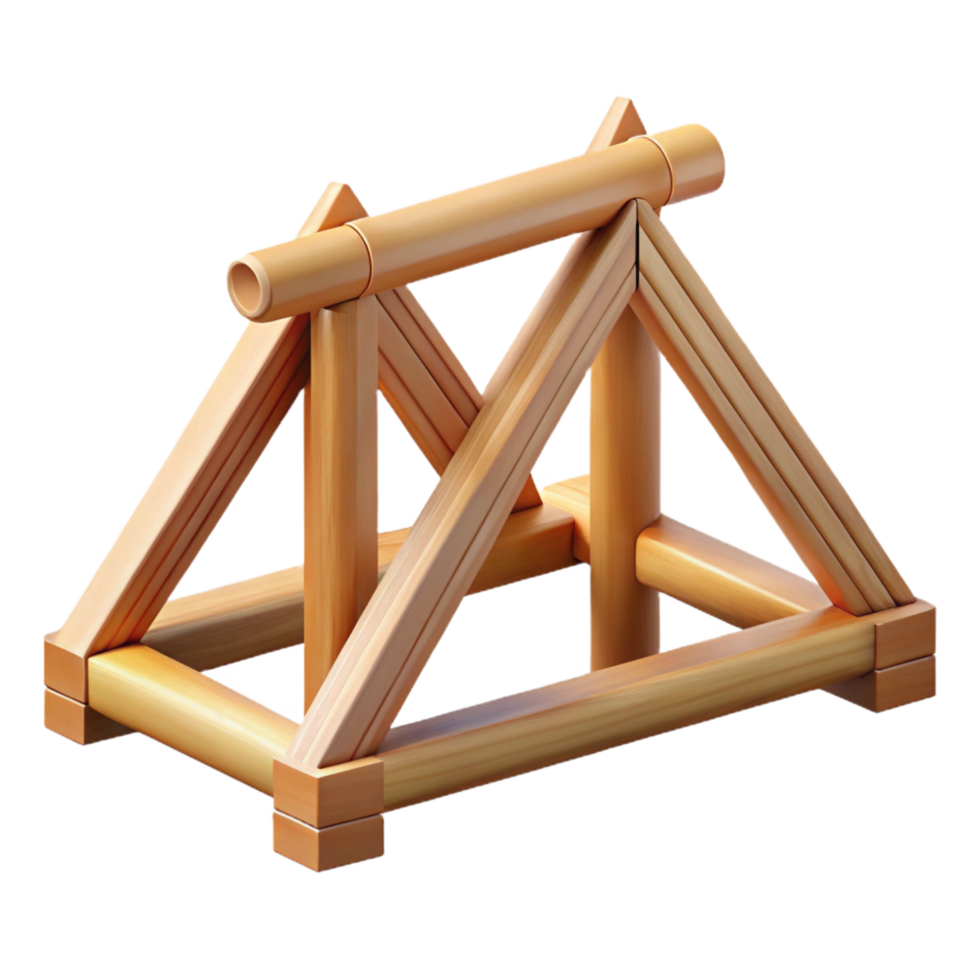 impressive artistic Wooden truss, traditional construction 4K png