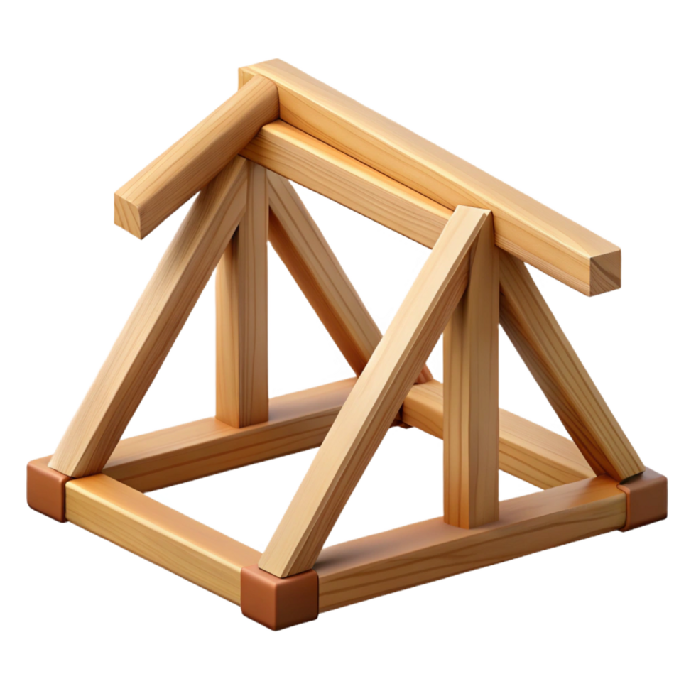 stunning minimalist Wooden truss, traditional construction high resolution png