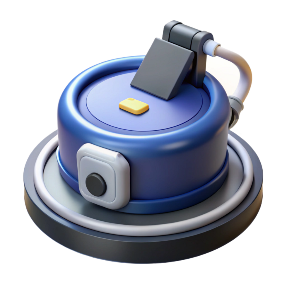 serene vintage Robot vacuum cleaner with charging dock detailed png