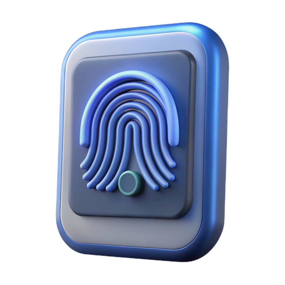 serene artistic Fingerprint scanner with glowing sensor original png