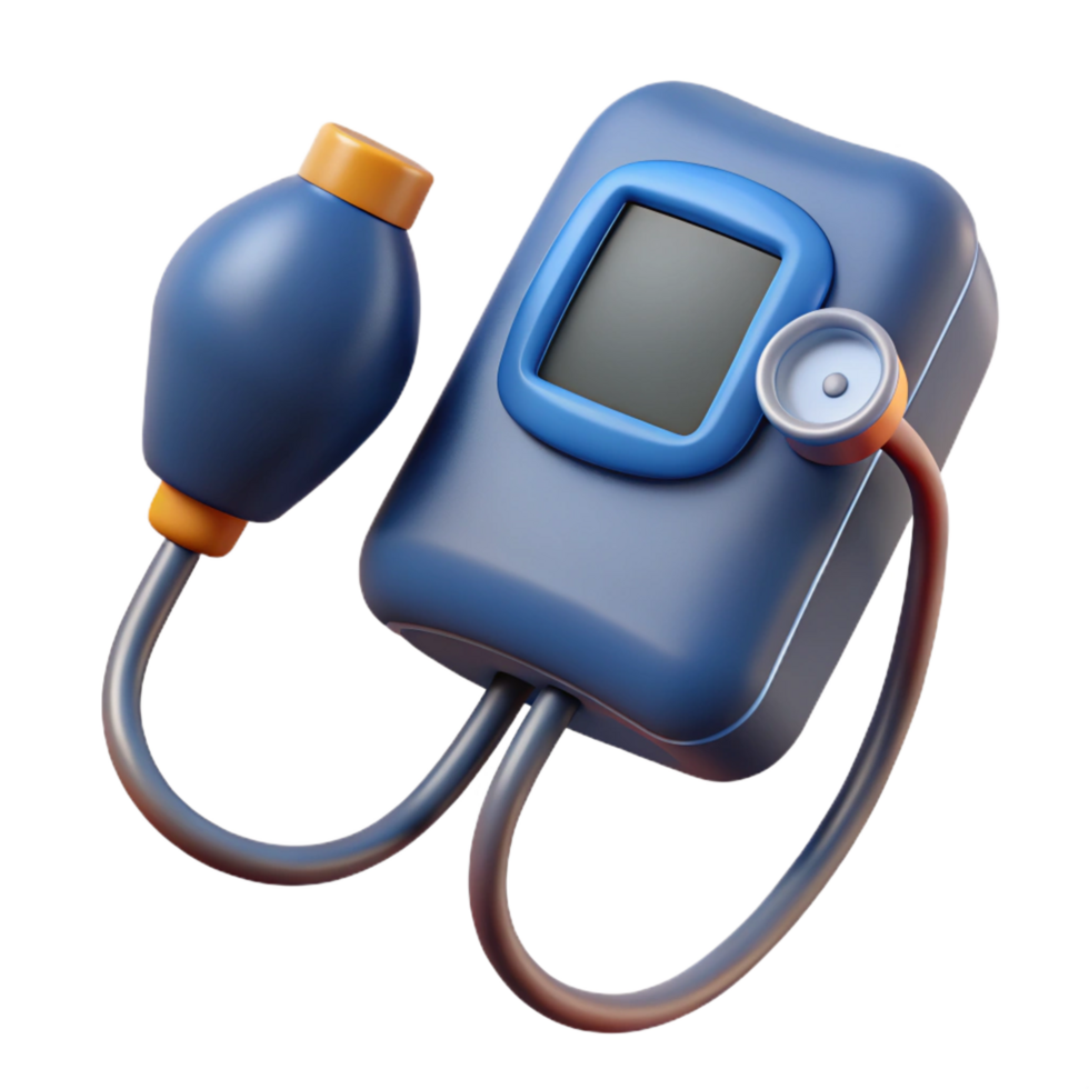 elegant artistic Blood pressure monitor with inflatable cuff detailed png