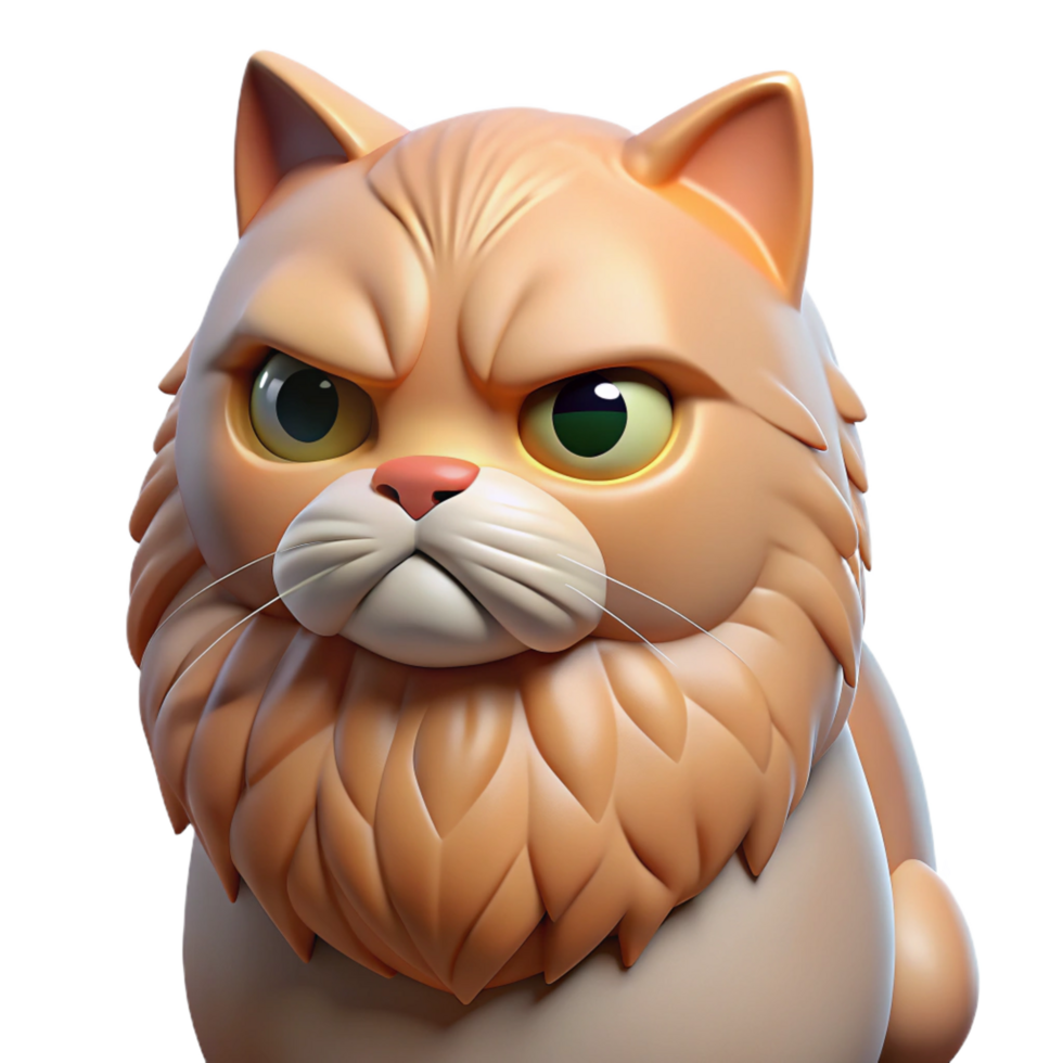 extraordinary abstract A grumpy Persian cat with a flat face, detailed png