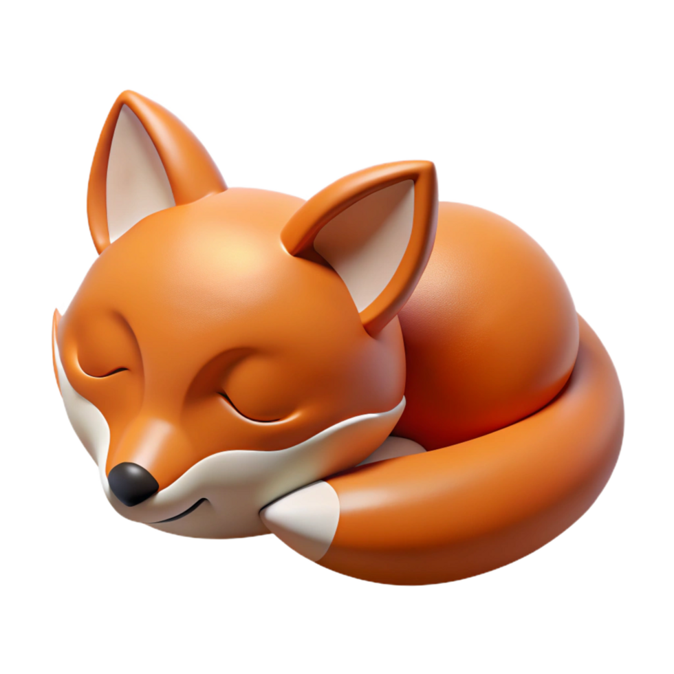 elegant traditional A sleeping fox, exclusive png