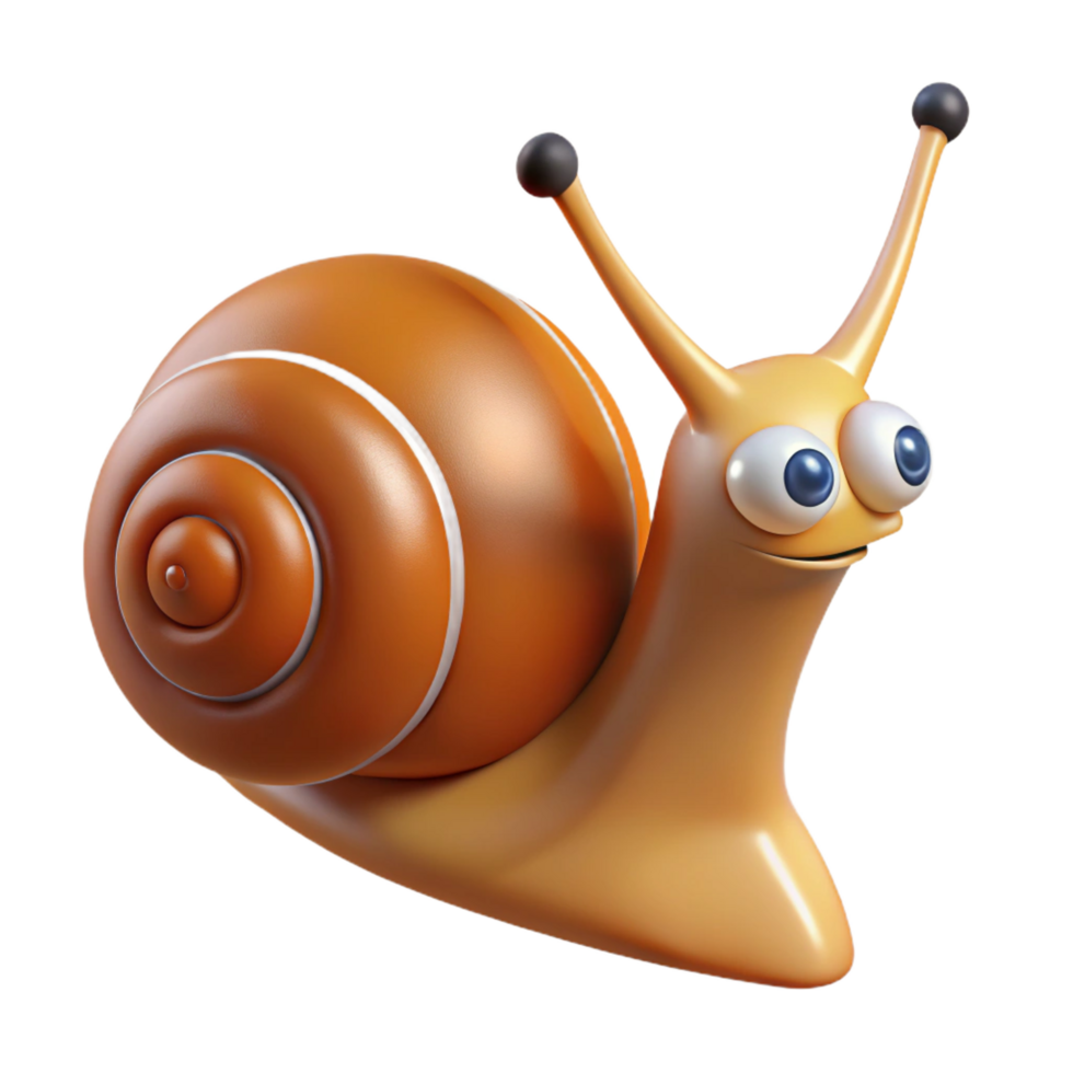 serene rustic A crawling snail, high resolution png