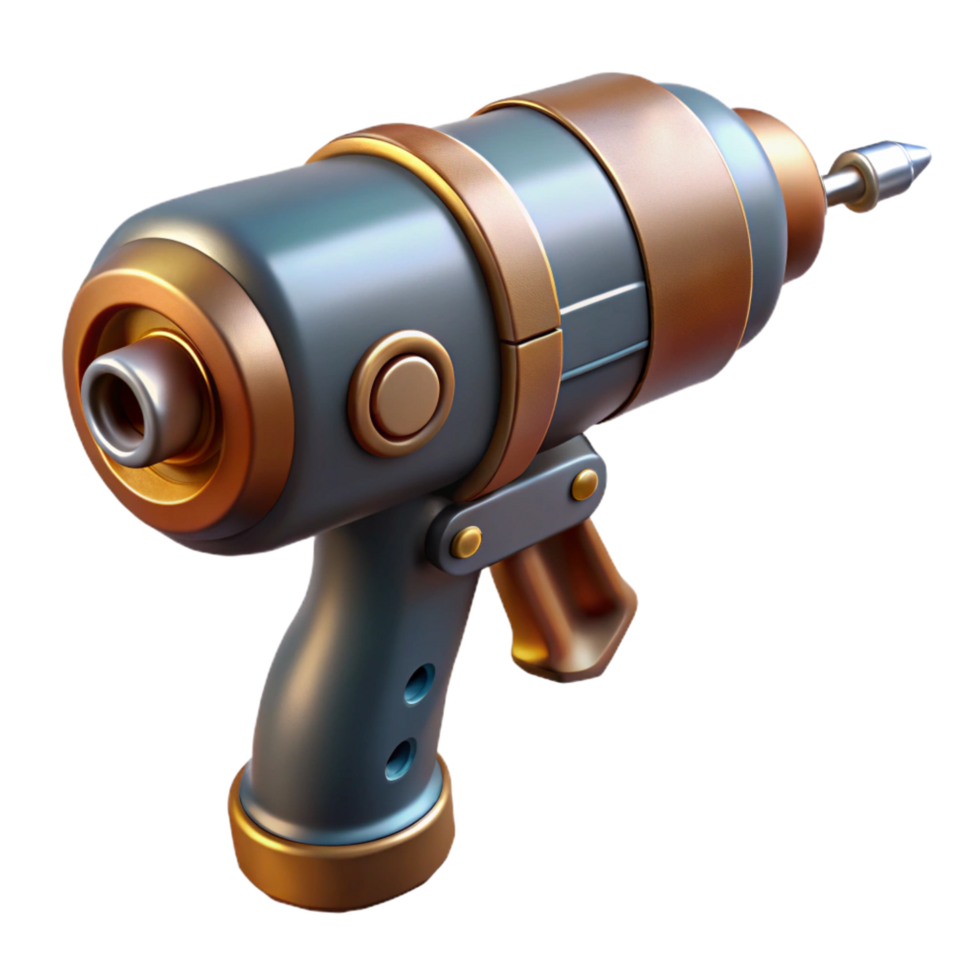extraordinary modern Steampunk drill tool, isolated object 4K png