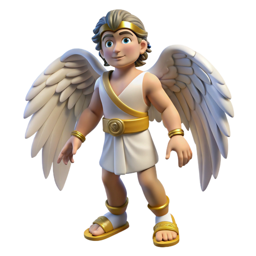 serene creative Hermes, messenger god, with winged sandals, exclusive png