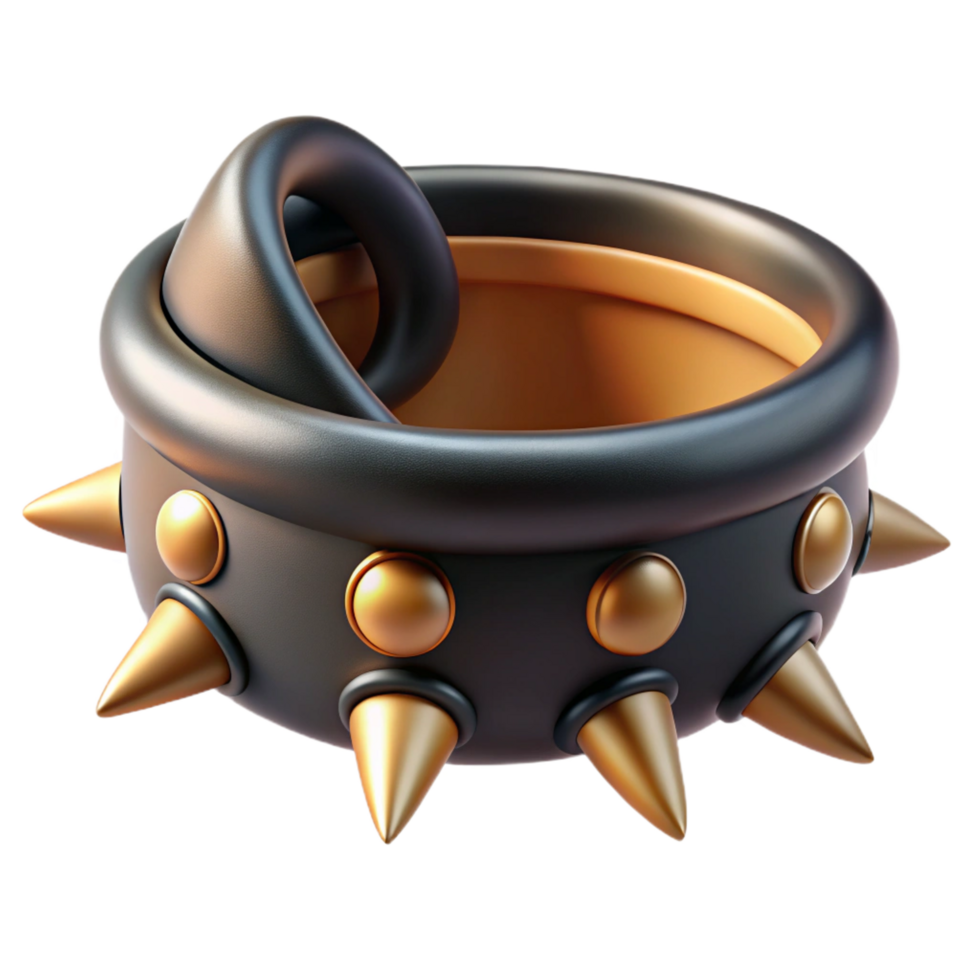 beautiful minimalist Cerberus collar, spiked collar, professional png
